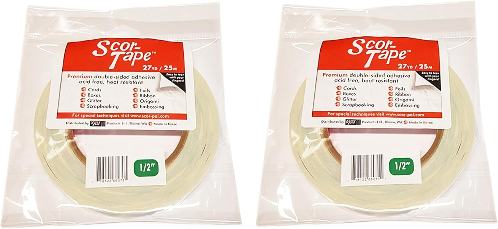 Scor-Tape 1/2" X 27Yds (2 Rolls)