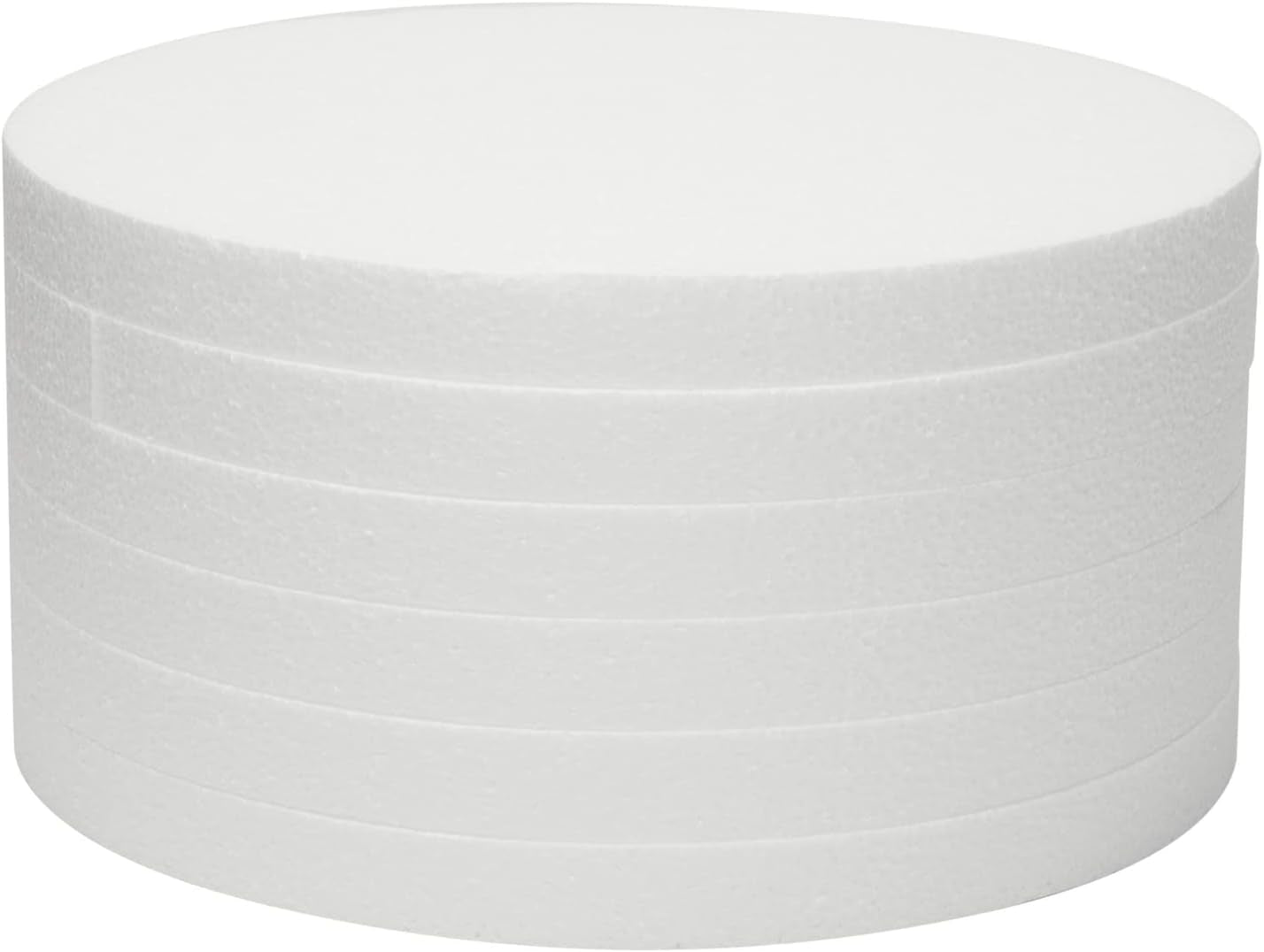 6 Pack 12X12-Inch round Foam Circles for Crafts, 1" Thick, for DIY Projects, Decorations (White)