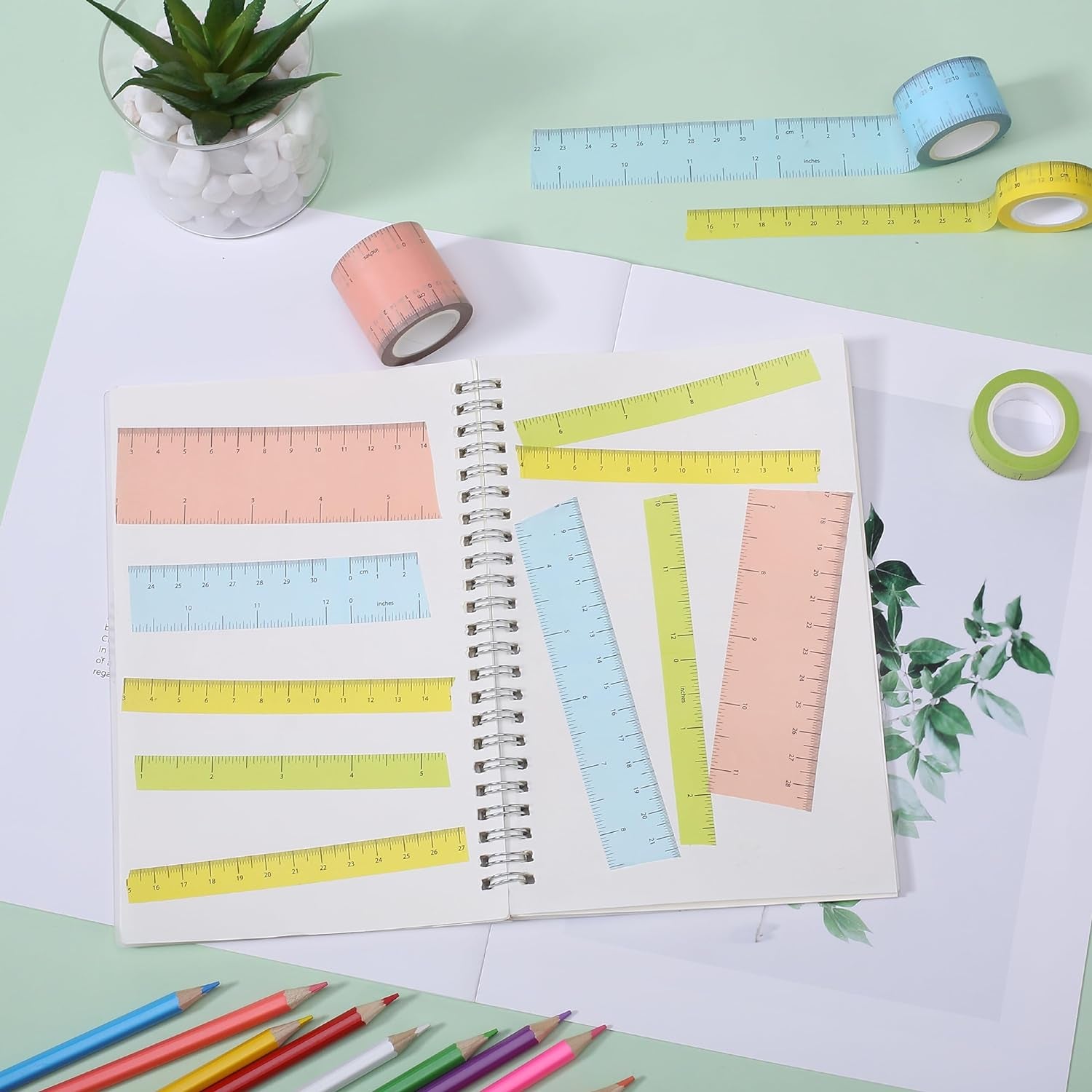- Ruler Washi Tape, 4 Pack, Assorted Sizes, Ruler Tape, Tape Ruler, Tape Measure Masking Tape, Washi Tape Set, Decorative Tape, Washi Tape, Scrapbook Tape