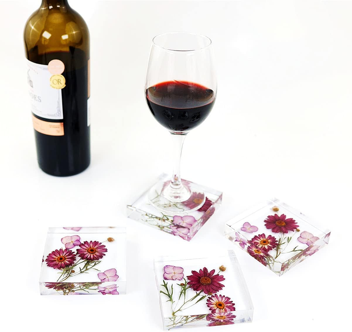 Large Silicone Tray Molds for Resin, 13.5&quot;X9.5&quot; Deep Rectangle Epoxy Tray Molds and 4Pcs Square Coaster Molds for Resin Table Mold Casting, Resin Tray Kit for DIY Art Home Decoration