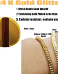 200 Pcs Mix 14K Gold Plated Beads Smooth Little round Spacer Beads Brass Long-Lasting Tarnish Resistant Seamless Loose Beads for DIY Bracelet Jewelry Making (3/4/5/6Mm-Gold)