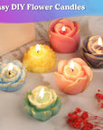 Flower Molds for Candle Making, Flower Candle Making Molds Including 6 PCS Flower Silicone Candle Mold, Silicone Molds for Soy Wax, Beeswax, Candle Making, Resin Craft