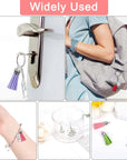 350Pcs Motivational Keychain Accessories Set with 50 Engraved Inspirational Words Charms, 50 Leather Keychain Tassels, 50 Keyring with Chain, 200 Open Jump Rings for Keychain Making, DIY Crafting