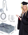 Class of 2024 Graduation Cap Photo Charm Antique Photo Charms I Always with You Memorial Ceremony College Gift DIY Grad Photo Chain with Glass Wear on Cap in Memory for Graduation