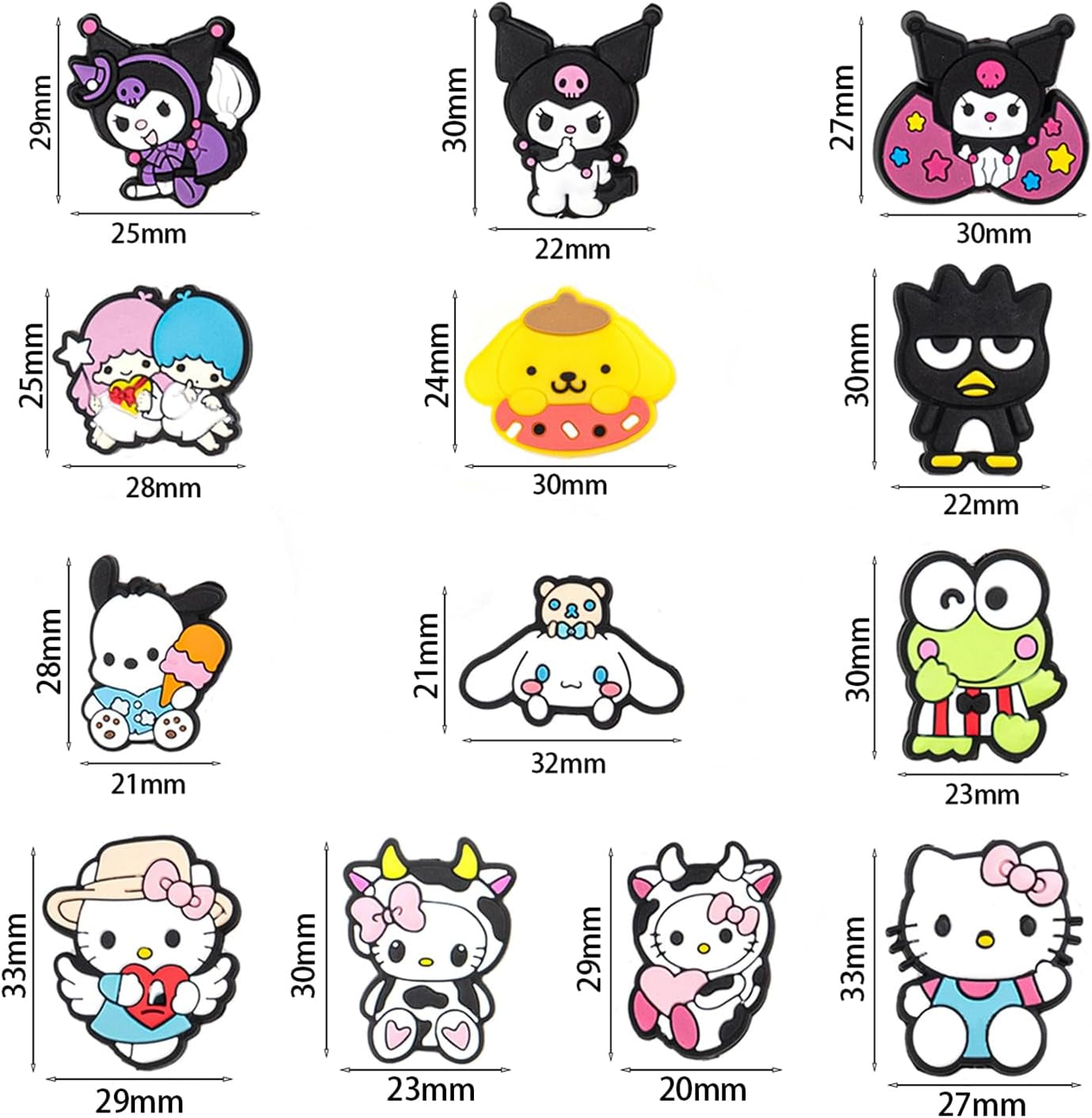 13Pcs Cute Silicone Focal Beads,Anime Silicone Beads for Pens Keychain Making,Cartoon Silicone Charms Kawaii Rubber Loose Spacer Beads for Jewelry Making DIY Necklace Bracelet (B)