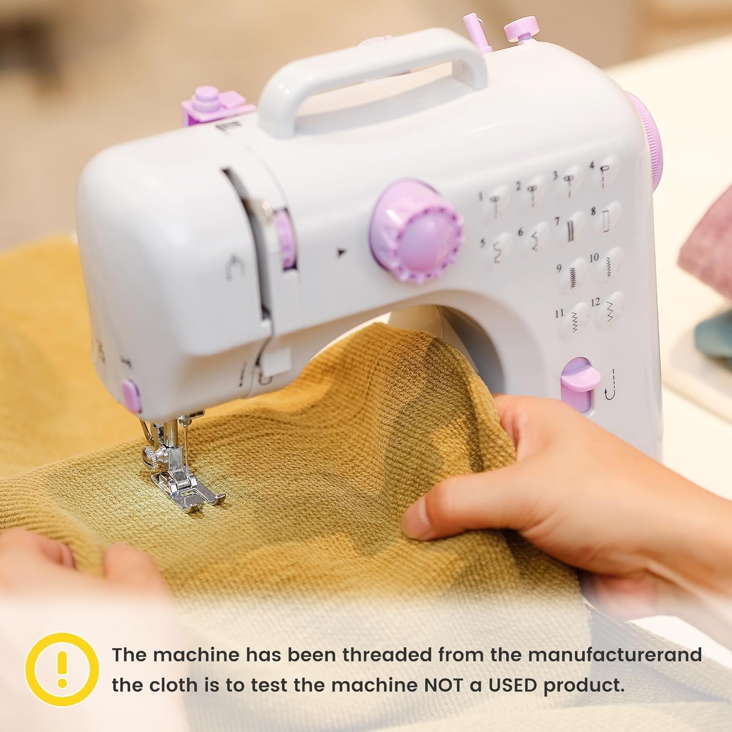 Sewing Machine for Beginners, Mini Sewing Machine with 12 Built-In Stitches, Kids Sewing Machine with Foot Pedal, High-Low Speeds, Portable Sewing Machines and Sewing Enthusiasts (505)