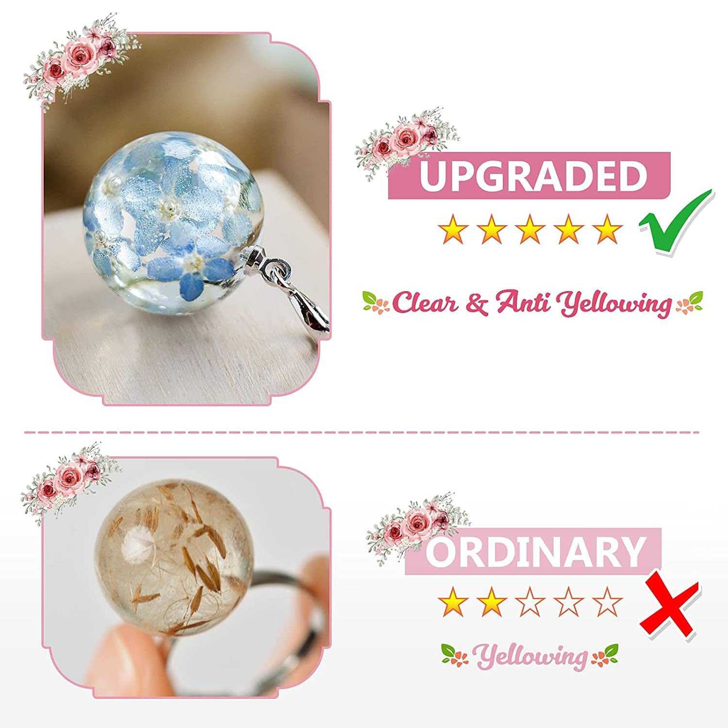 300G UV Resin Kit with Light-Upgraded Crystal Clear Hard UV Curing Premixed Epoxy Resin Starter Supplies for Art Craft Beginner Jewelry Making with Lamp