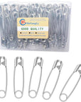 80Pcs Extra Large Safety Pins 2.2 Inch (55Mm) -Heavy Duty Large Safety Pins, Stainless Steel Safety Pins for Sewing,Baby Clothing, Diapers,Laundry,Decorations.