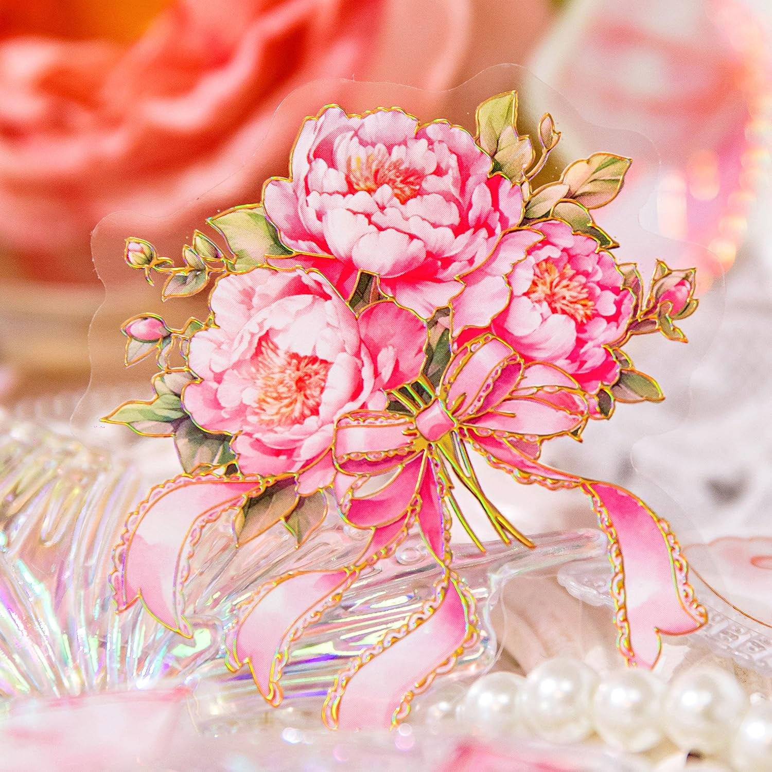 120Pcs Scrapbook Stickers Flower Bouquet Bow Scrapbooking Junk Journal Crafts Embelishment Decoration Diary Stickers (Menghuanzhiwu)