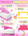 2 Inch Tab Paper Punch, Tab Punch for Paper Crafts, Tab Hole Punch, Pink Paper Punches for Crafting, File Tab Punches, Tab Craft Punches for Scrapbooking, Planners, Book Tab