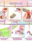 Toys for 4 5 6+ Year Old Girls, Unicorns Diamond Painting Kits for Kids Make Your Own GEM Keychains Arts and Crafts for Kids Age 4-12 Unicorns Birthday Gifts for 4-12 Year Old Girls Boys