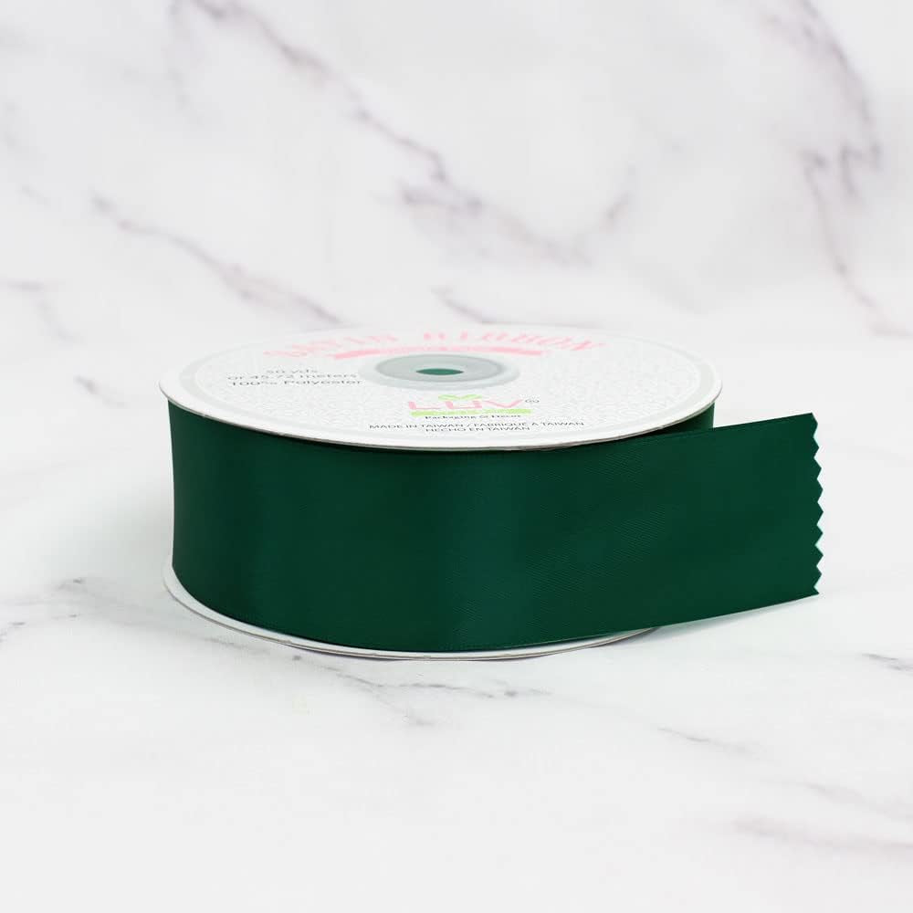 Solid Satin Ribbon, 1-1/2-Inch by 50 Yard, Hunter Green, Solid