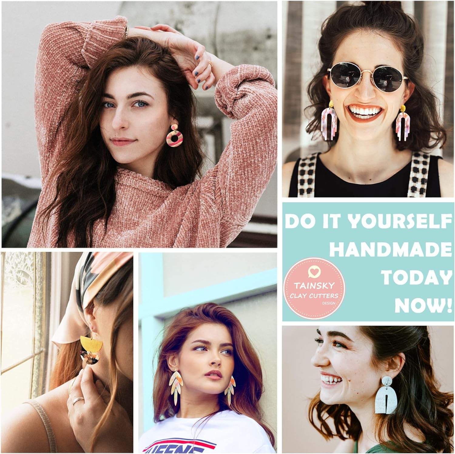 Polymer Clay Cutters Set, 25 Shapes Clay Earring Cutters with 145 Earrings Accessories for Polymer Clay Jewelry Making