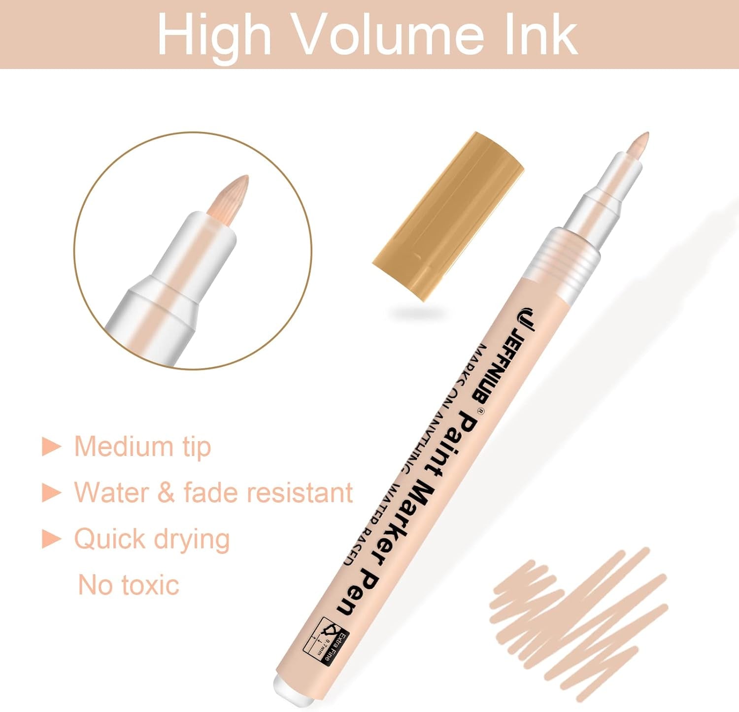 Skin Tone Acrylic Paint Pens, Paint Markers for Wood,Glass,Fabric,Rocks Painting Paint Pens (0.7Skin Tone)