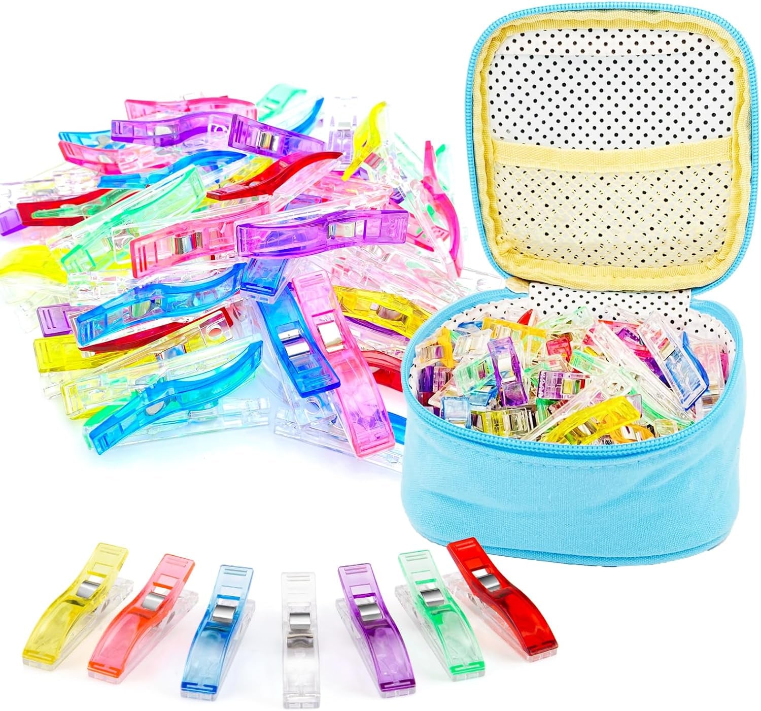 Large Sewing Clips Fabric Clips 50PCS Jumbo Quilt Clips for Quilting Assorted Colors, Multipurpose Plastic Clips Craft Clips Sewing Supplies Quilting Accessories Crafting Tools