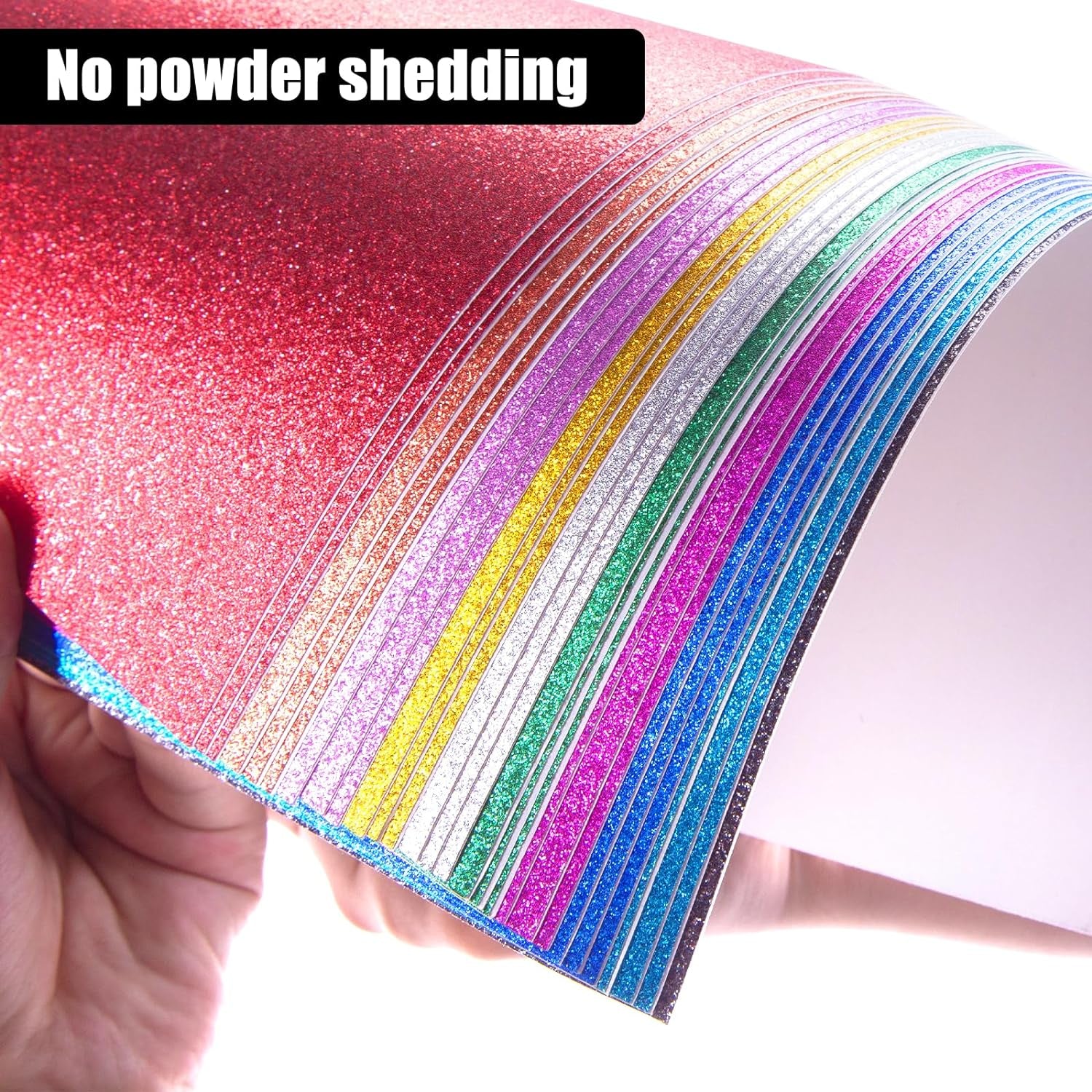 30 Sheets Glitter Cardstock Paper, A4 Sparkly Paper Premium Craft Cardstock Self-Adhesive Glitter Sticker Paper for Art Projects Gift Wrapping Party Decorations 10 Colors 250Gsm