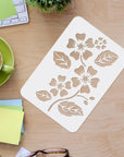 9Pcs Flower Stencils for Painting 11.7X8.3 Inch Flower & Leaves Drawing Template Reusable Flower Stencil DIY Stencils for Painting on Wood, Floor, Wall and Tile
