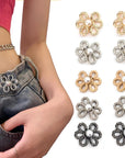 Flower Jeans Button 10 Sets Pant Waist Tightener, Adjustable Waist Buckle Sets No Sew and No Tools Detachable Decorative Waist Buckles, Jean Buttons Pins for Loose Jeans, Pants, Skirts (No Sew)