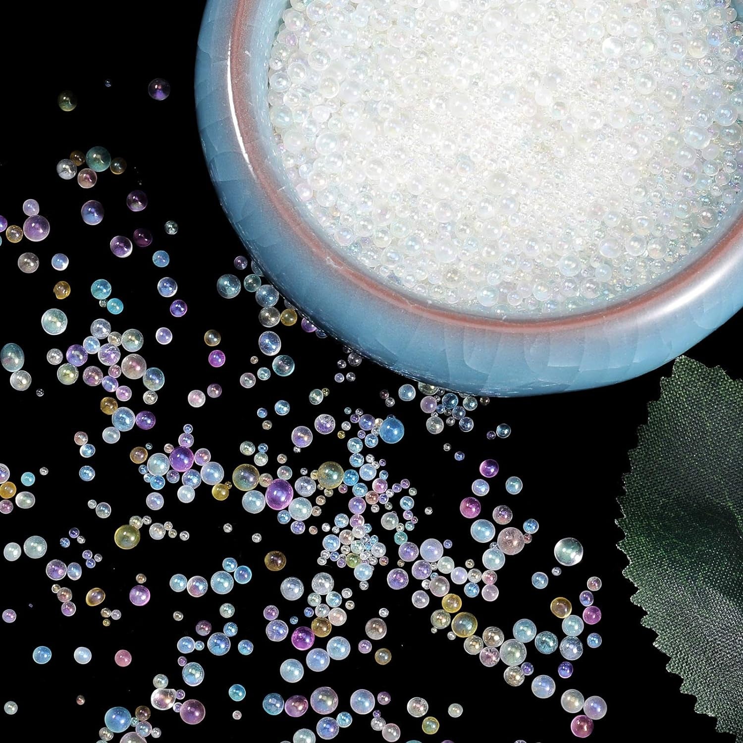 UV Resin Droplet Bubble Beads Fillers 0.4 Mm to 3 Mm for DIY Shaker Resin Molds Pendant Jewelry Making (Transparent and Bright Colors), 100 G
