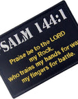 Tactical Psalm 144:1 BNW Patch Combat Badge Morale Applique Embroidered Fastener Hook & Loop Emblem