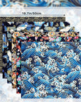 6 Pcs 20'' X 16'' Japanese Fat Quarters Quilting Fabric Bundles Japanese Printed Furoshiki Wrapping Cloth Squares Quilting Patchwork Fabric Colored Cotton Wrap DIY Scrapbook Craft (Fresh Style)
