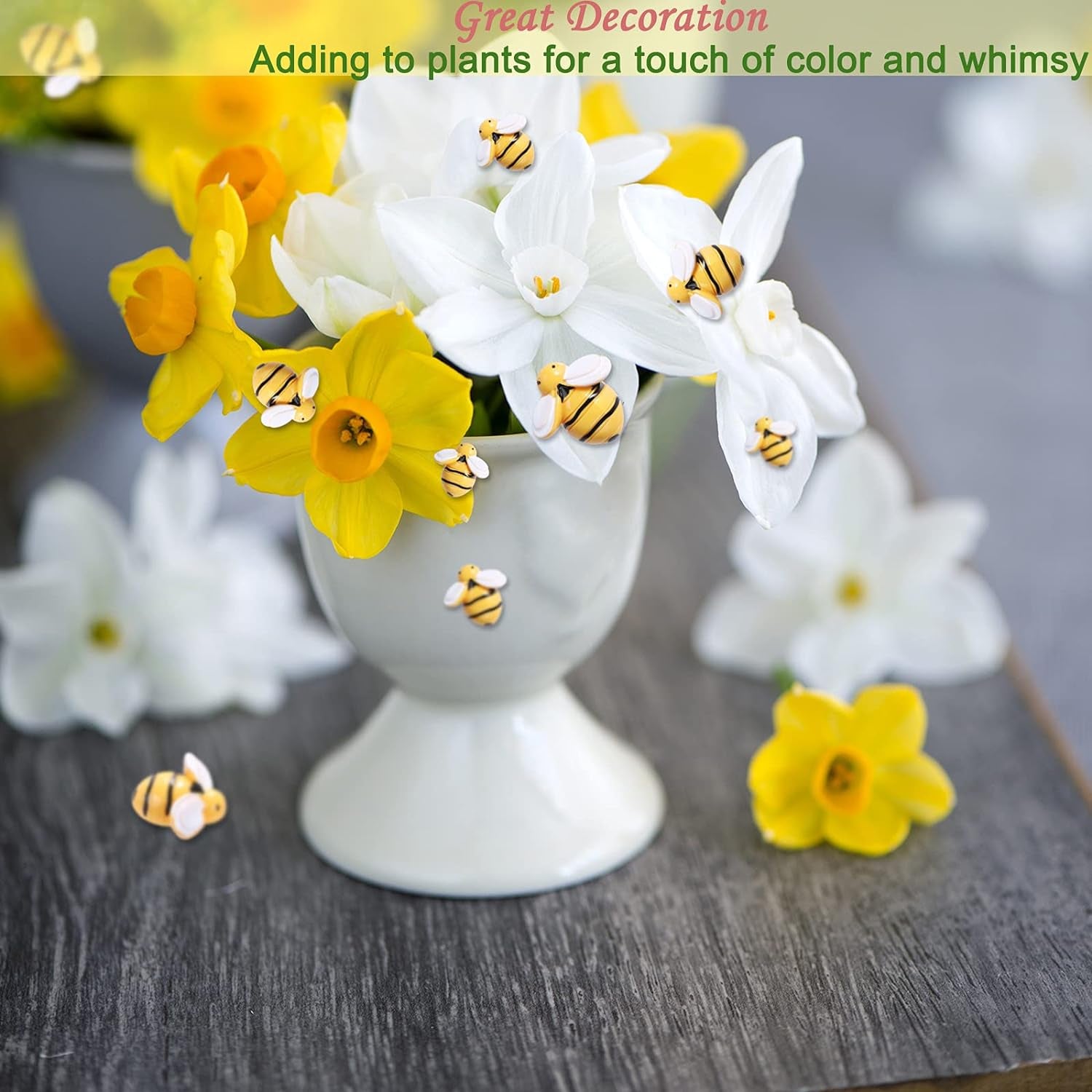 40 Pcs Tiny Resin Bees Decor Bumble Bee Embellishment Resin Bees Craft Decorations with Storage Box for DIY Craft Wreath Scrapbooking Party Home Decor, 0.98 In, 0.74 In, 0.55 In