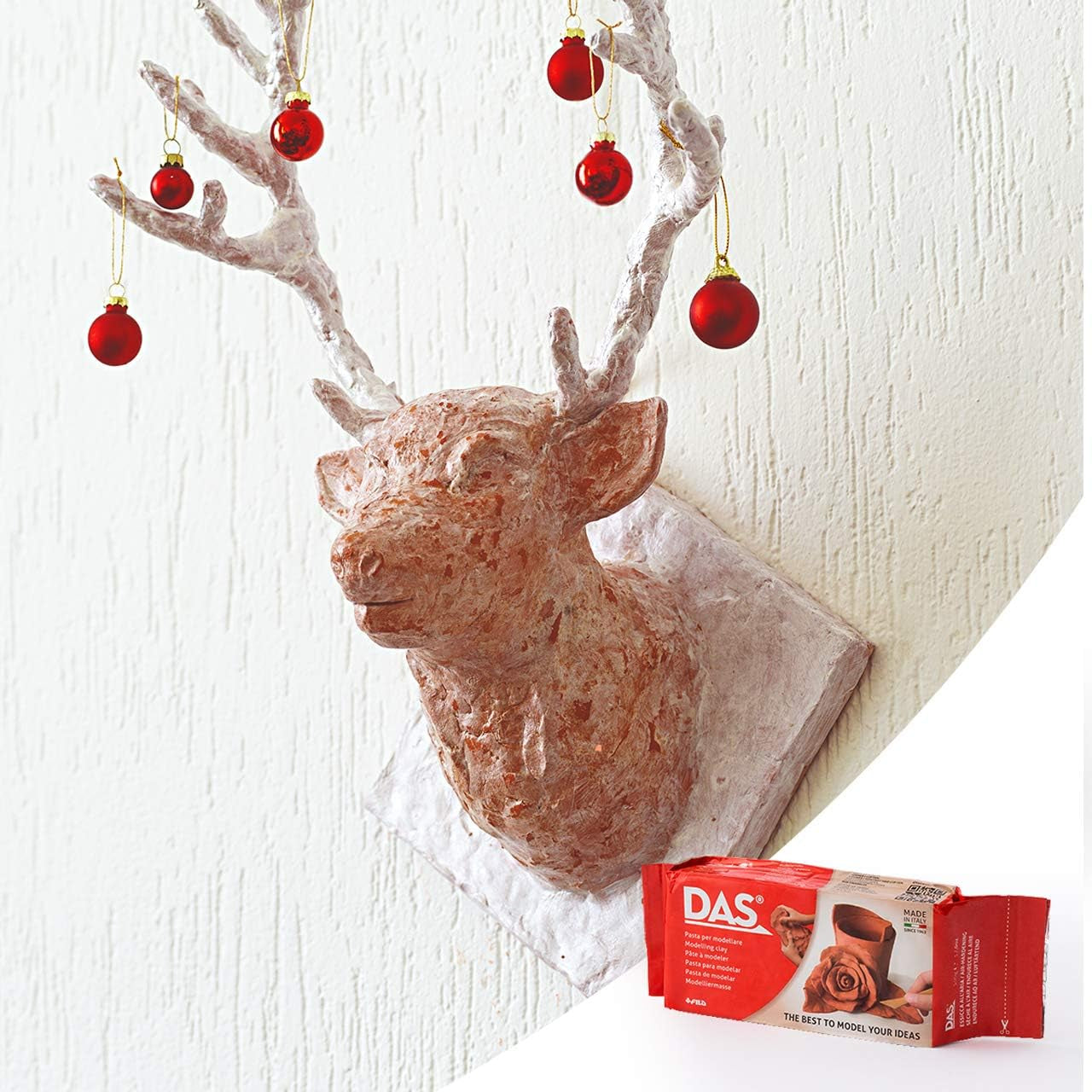 DAS Air-Hardening Modeling Clay - Terra Cotta Clay 2.2Lb Block - Pliable Air Clay for Sculpting and Coating - Easy to Use Air Dry Modeling Clay - Molding Clay for Sculpting and More