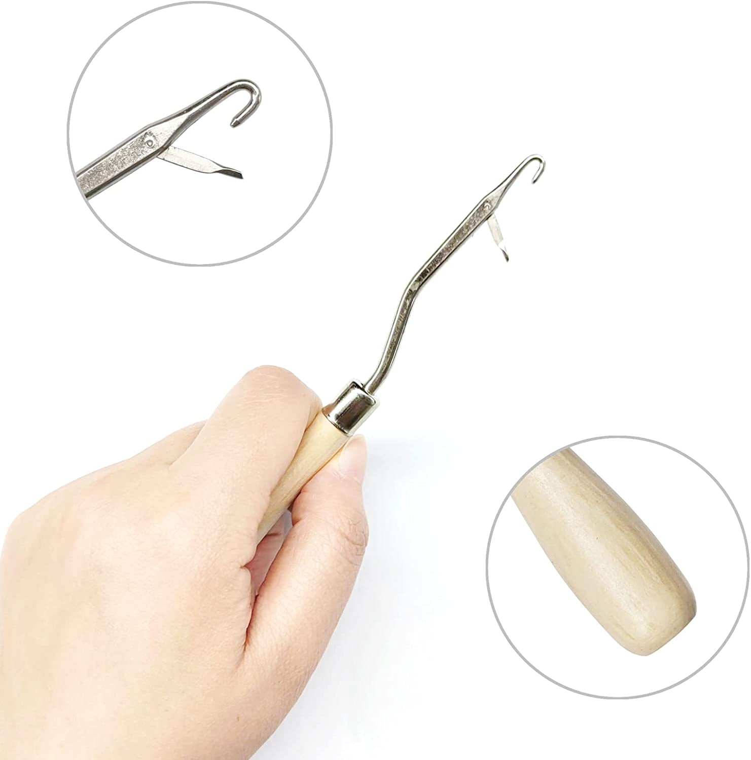 Latch Hook Tools, 3Pack Wooden Bent Latch Hooks