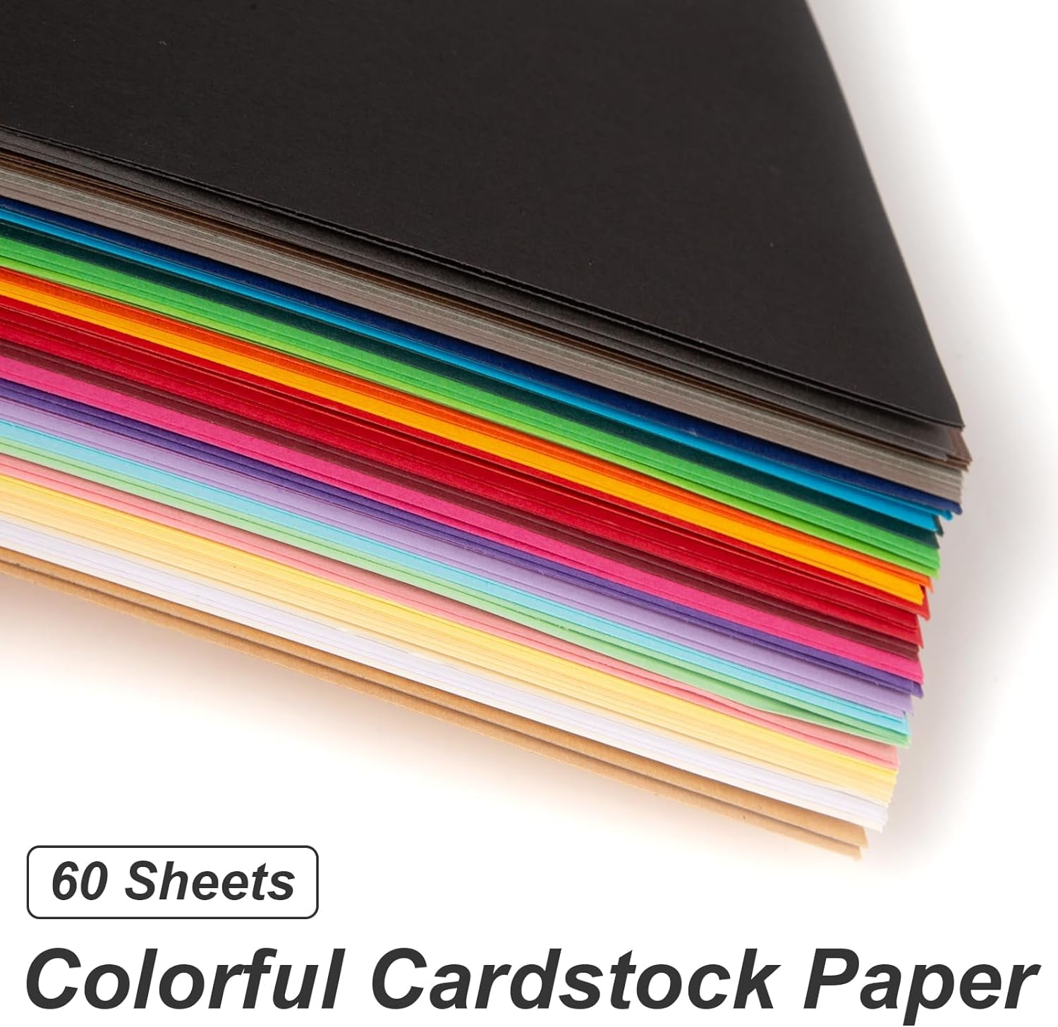 60 Sheets Colored Cardstock Paper for Crafts, 12X12 Cardstock Scrapbook Paper Square Craft Paper for Scrapbooking DIY Project Crafting Supplies 180GSM