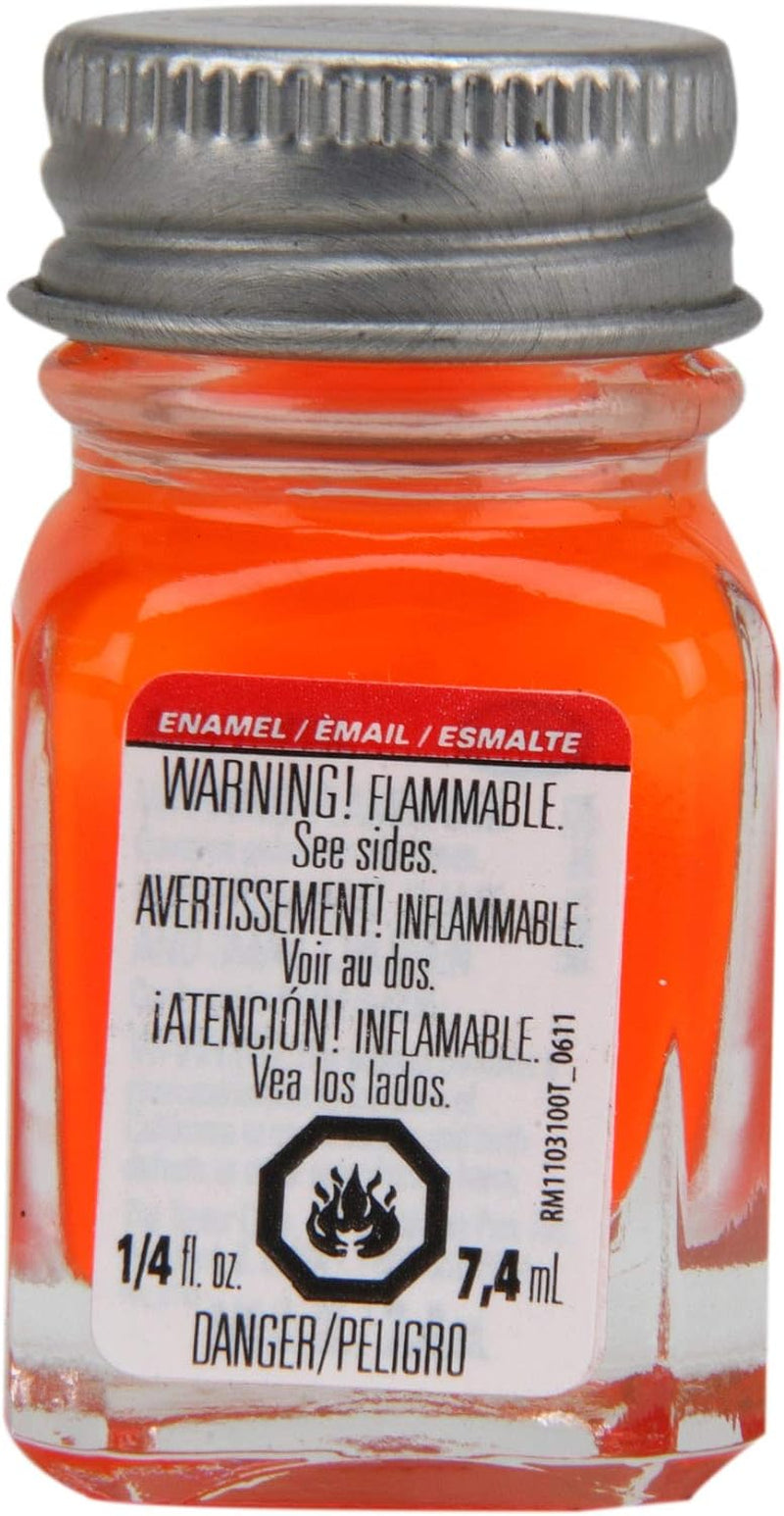 Enamel Paint .25Oz, Orange Fluorescent