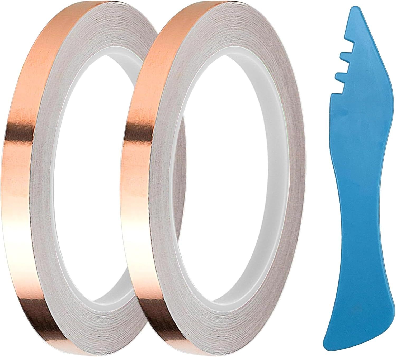 7/32 Inch Silver Backed Copper Foil Tape 2Rolls for Stained Glass,36 Yards
