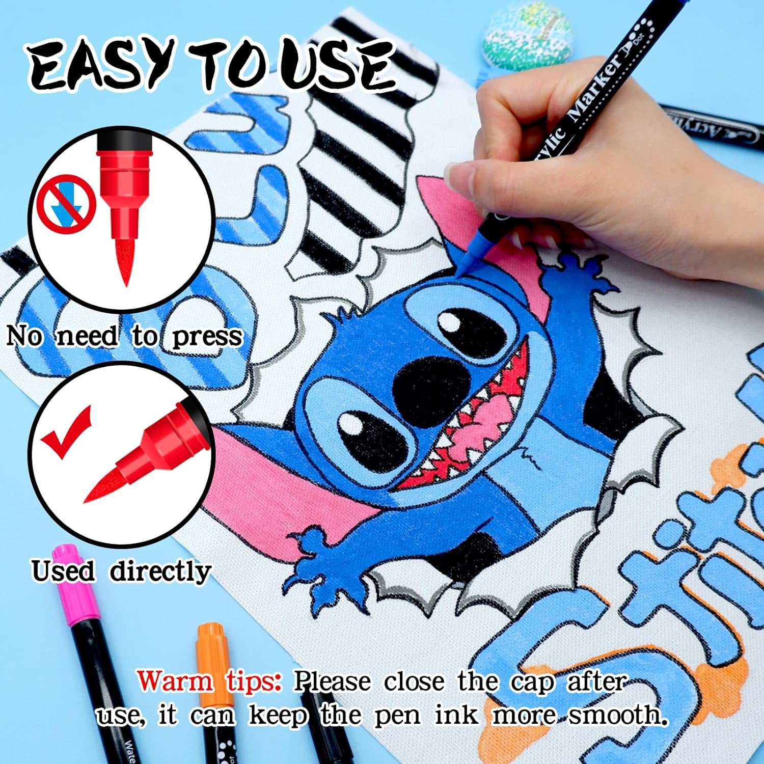 Dual Tip Acrylic Paint Pens, 26 Colors, Medium and Brush Tips, Ideal for Rock Painting, Ceramic, Wood, Plastic, Calligraphy, Scrapbooking, Card Making, DIY Crafts