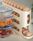 Refrigerator Egg Storage Box - 4 Tiers Fridge Egg Rack Large Capacity Egg Dispenser for Refrigerator