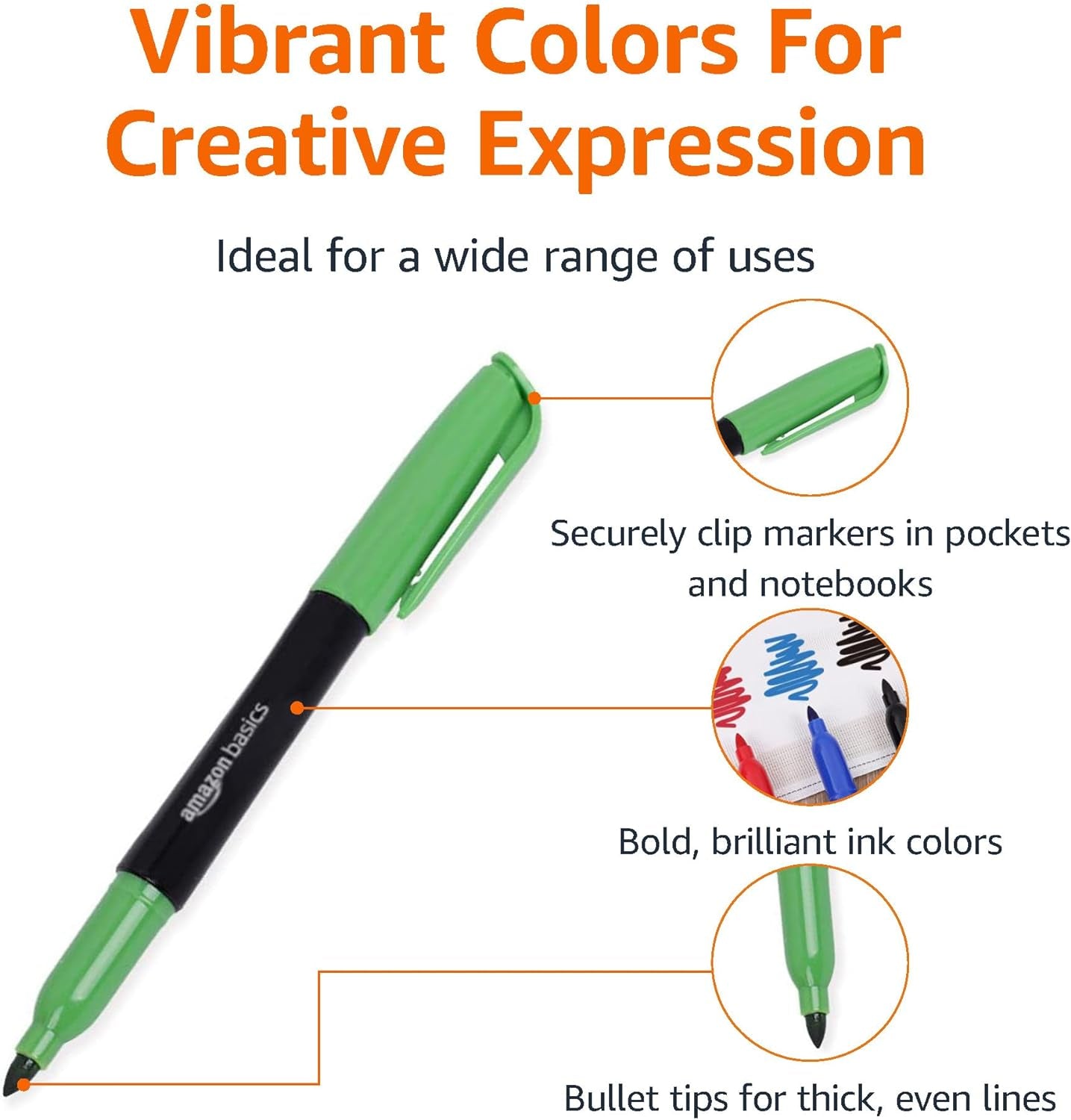 Fabric Markers, Assorted Colors, 8-Pack