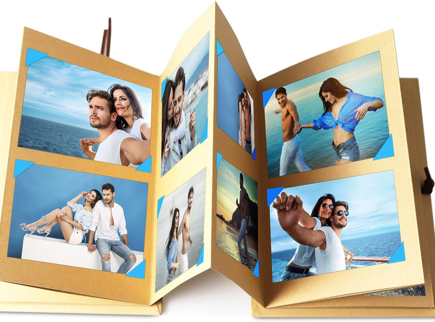 Scrapbook Albums, 6 X 8 Inches DIY Photos Collection by LUNIQI, Accordion Stretchable Folding Kraft Paper for Wedding Anniversary, Valentines Day, Love Memory