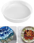 12" round X 2" Deep Large Tray Mold, Shiny Silicone Tray Board Table Clock Mold for Epoxy Resin Casting, Floral Preservation Bouquet Resin Mold