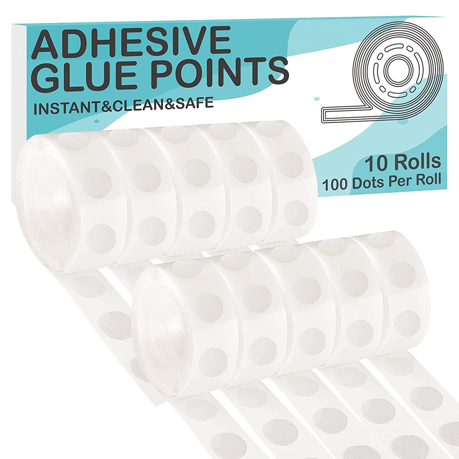 1000 Pieces Clear Glue Points Dots Double Sided Adhesive Removable for Balloons Craft Sticky