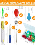 Needle Threaders for Hand Sewing,25 Pcs Needle Threaders Kit,Include Fish Type Easy Threader/Gourd Shaped Sewing Needle Threader/Thumb Shaped Threaders/Seam Rippers/Sewing Tweezers/Thimble/Scissor Etc