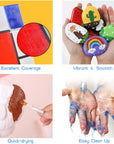 Washable Paint Set for Kids Arts and Crafts, 90PCS Classroom Painting Supplies, 6 Acrylic Paint Sets of 12 Colors, Mixing Palette, Brushes