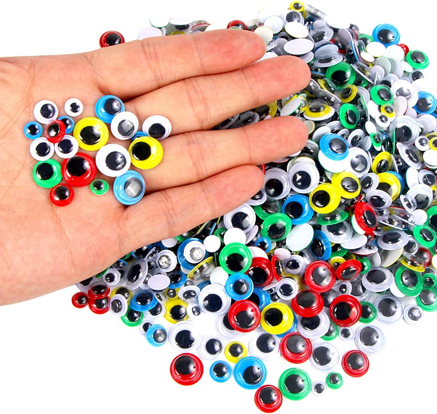 1000 Pcs Self Adhesive Googly Wiggle Eyes for DIY, Multi Colors and Sizes Craft Sticker Eyes