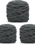 Blanket Yarn 3 Pack of 100G/3.5Oz - White Chenille Yarn 6 Super Bulky - Knitting, Crocheting & Crafts Chunky Yarn