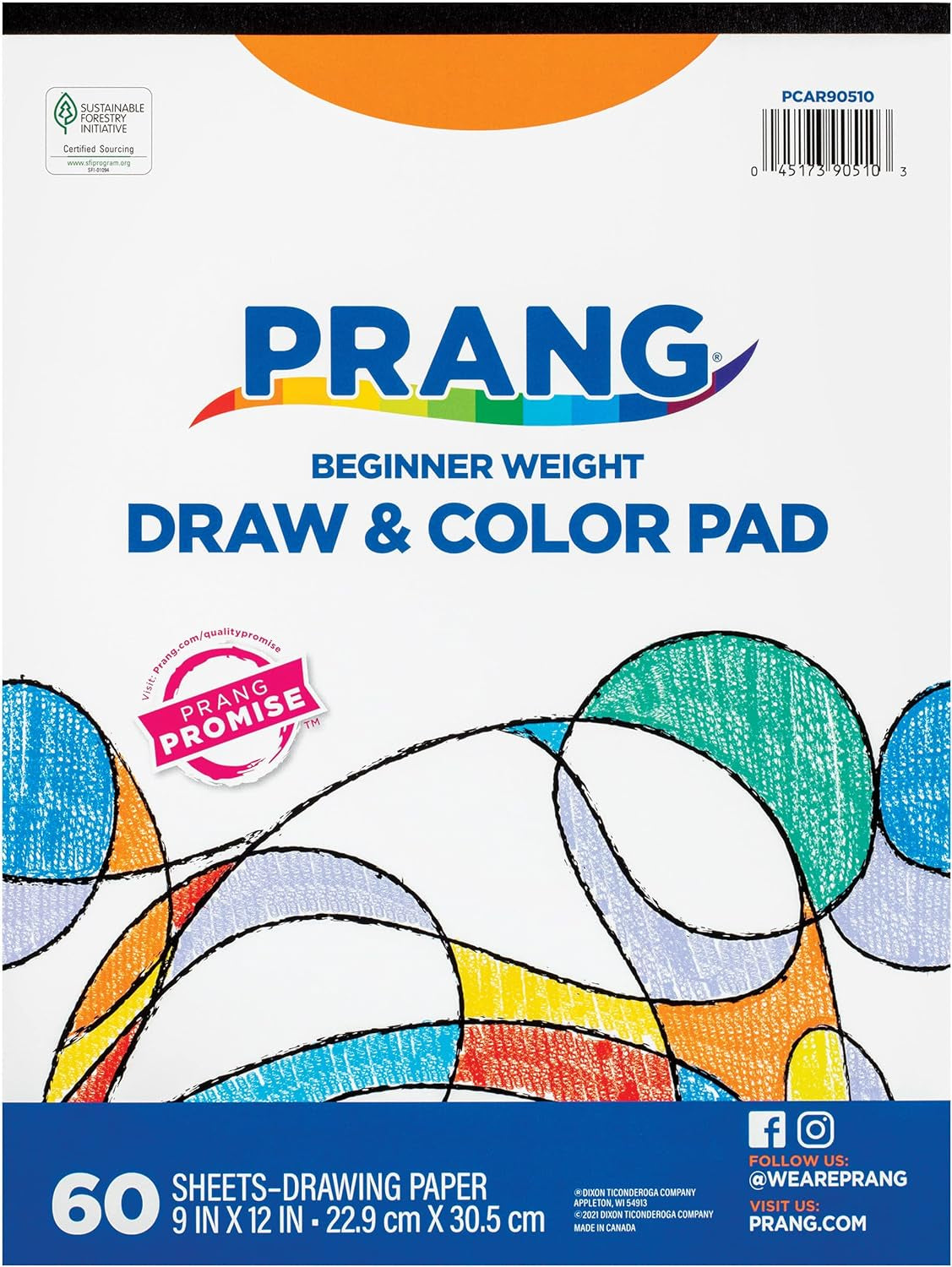 (Formerly Art Street) Drawing & Color Paper Pad, White, Beginner Weight, 9" X 12", 60 Sheets