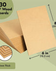 30 Sheets Thin MDF Wood Boards for Crafts, 2Mm Medium Density Fiberboard (6 X 8 In, Brown)