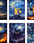 6 Pack Anime Diamond Painting Kits for Adults, Starry Night 5D DIY Full Drill Beginners Cartoon Diamond Art Kits for Anime Lovers Room Bedroom Living Room Bathroom Wall Decor 12X16 Inch