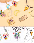 Open Bezels for Resin,80 Pcs of Resin Casting Frame Pendant, Open Frame Pendant, Open Back Frame Pendant, Geometric Hollow Mold Pendant, Frame Pendants for Earrings, Necklace, Bracelet, DIY Crafts