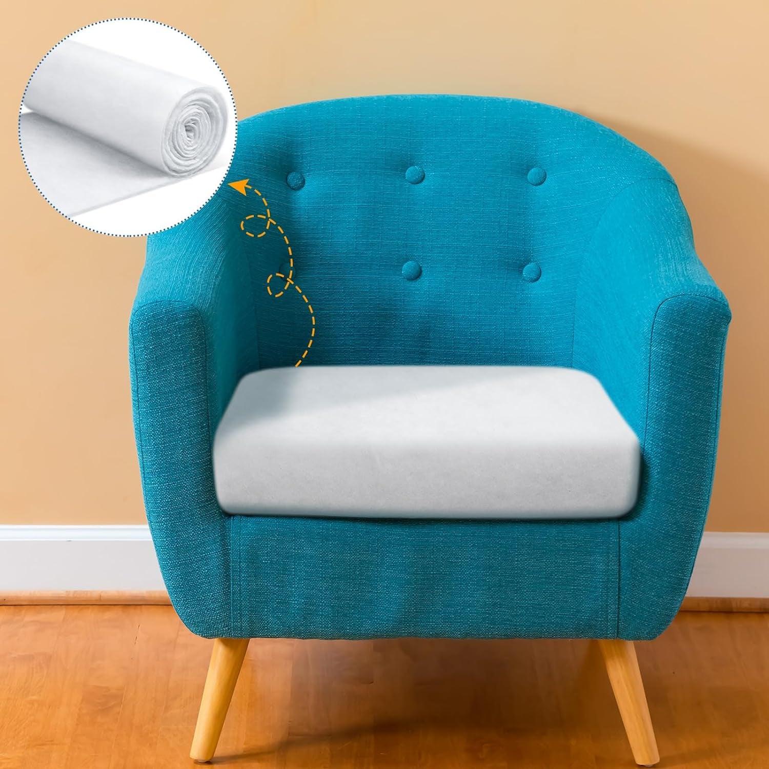 2 Roll Upholstery Quilt Batting 36 Inch X 5 Yard X 0.4 Inch Polyester Batting Multipurpose Fiberfill Stuffing Fabric for Cushion Pillows Bedspreads Interior Decoration Crafts