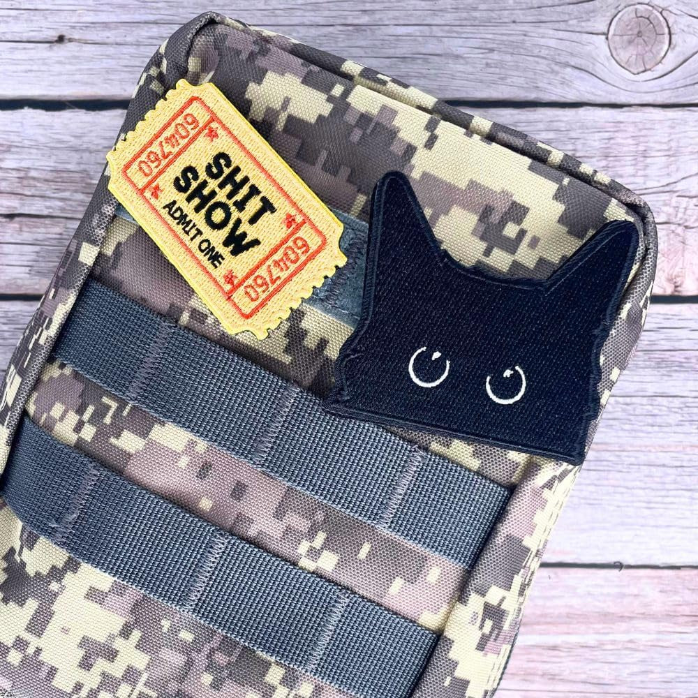 9PC Funny Patches Hook &amp; Look for Backpack Jacket Airsoft Bag Vest | Humor Large Big Patch for Morale Tactical Military This Is Fine Dog Don’T Be Salty Cat Meme Duck Fun Cute Gifts