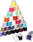 60 Pcs Bobbins Sewing Thread Kit, Polyester Mini Bobbins and Thread Spools for Hand & Machine Sewing