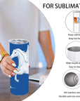 8 Pack Straight Sublimation Tumblers Set 20 Oz Skinny, Stainless Steel Skinny Sublimation Tumbler Blank with Shrink Wrap Film Lid Straw Set,Individually Boxed, Not Tapered