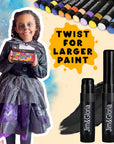 Face Painting Kit for Kids 32 Colors Metallic, Neon, Classic + Makeup Brush, Skin Safe, Washable and Professional Body Paint Sticks Crayon Set, Birthday Gift for Kids, Halloween Costume